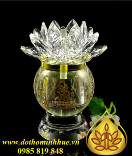 ĐÈN DẦU PHA LÊ hoa sen - V