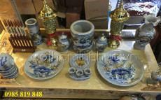 Bộ đồ thờ Men rạn - bàn thờ 48x101