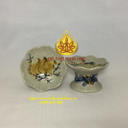 Chân nến sen men rạn