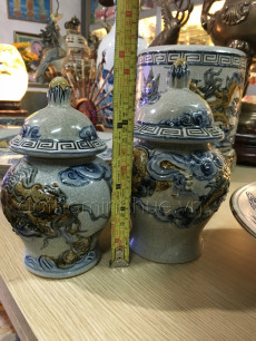 Bộ đồ thờ Men rạn & Đỉnh đồng hun 60