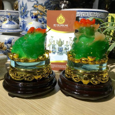 Bộ CÓC TỲ HƯU TÀI LỘC kèm ĐẾ GỖ 115