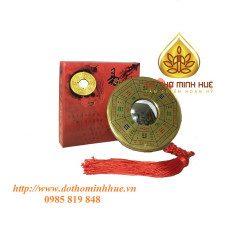 GƯƠNG BÁT QUÁI ĐỒNG LỒI - nút phong thủy may mắn dây xu