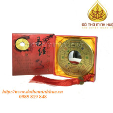 GƯƠNG BÁT QUÁI ĐỒNG LỒI - nút phong thủy may mắn dây xu
