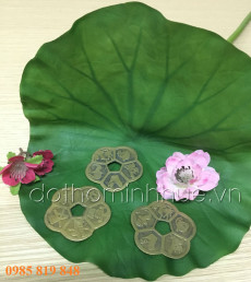 Bộ 3 Xu Hoa Mai kim tiền Tết dây đỏ đã được trì trú